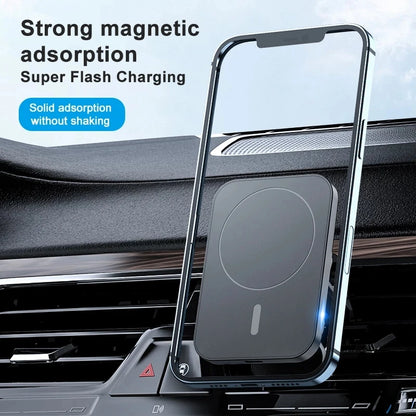 60W Magnetic Fast Car Wireless Charger Phone Holder for IPhone 15 14 13 12 &  Samsung